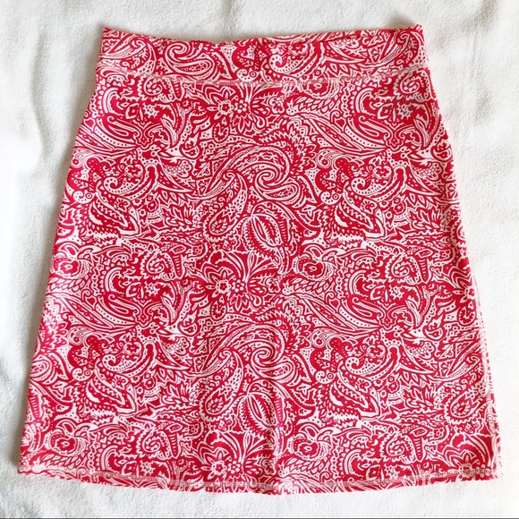 Southwind Apparel Red White Paisley Court Skirt Activewear, size Extra Small - Picture 8 of 14